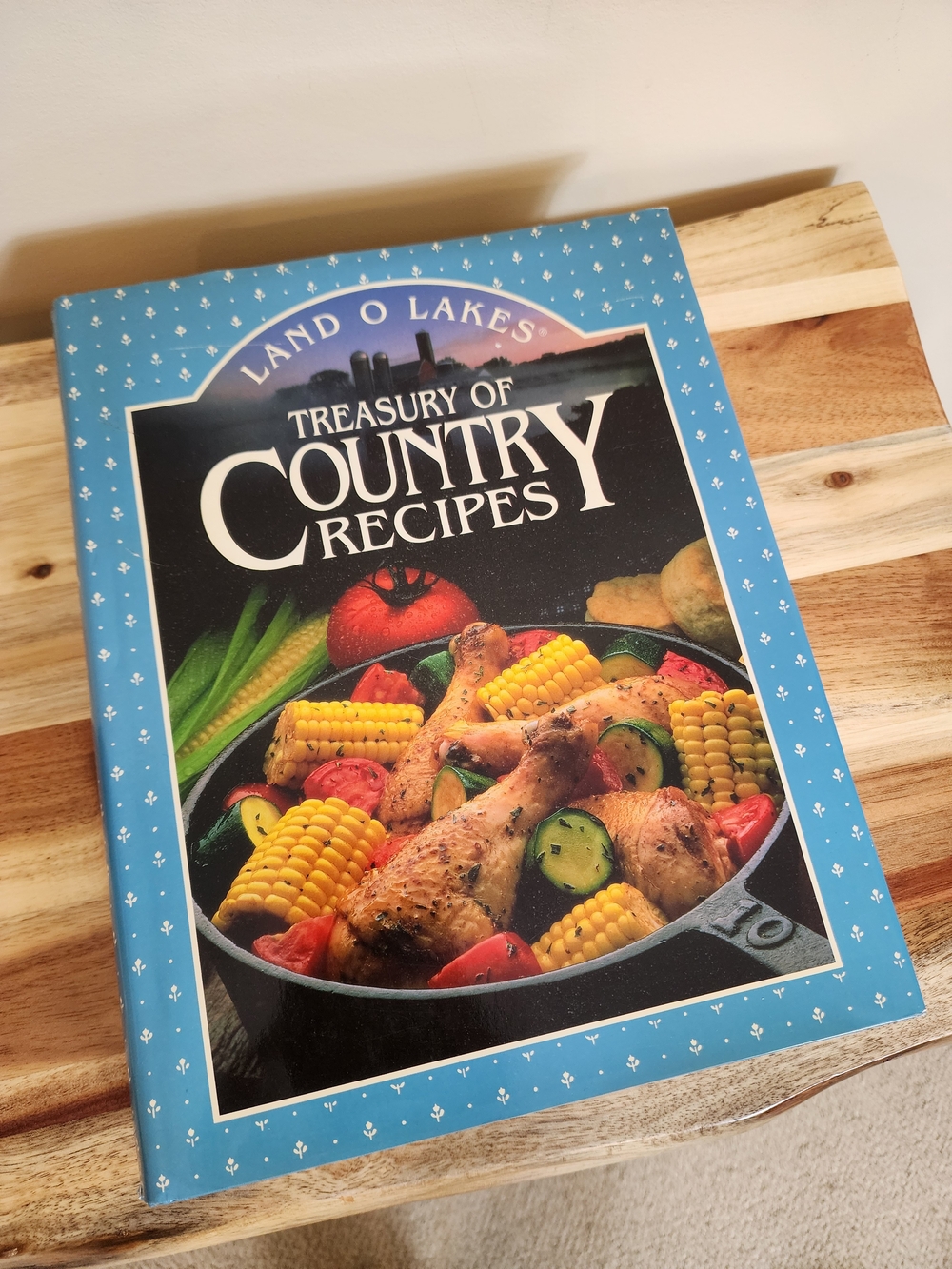 Vintage 90s Land O Lakes Treasury of Country Recipes Blue Hardcover Cookbook